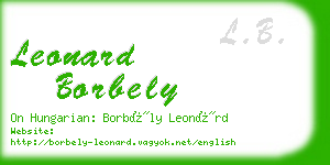 leonard borbely business card